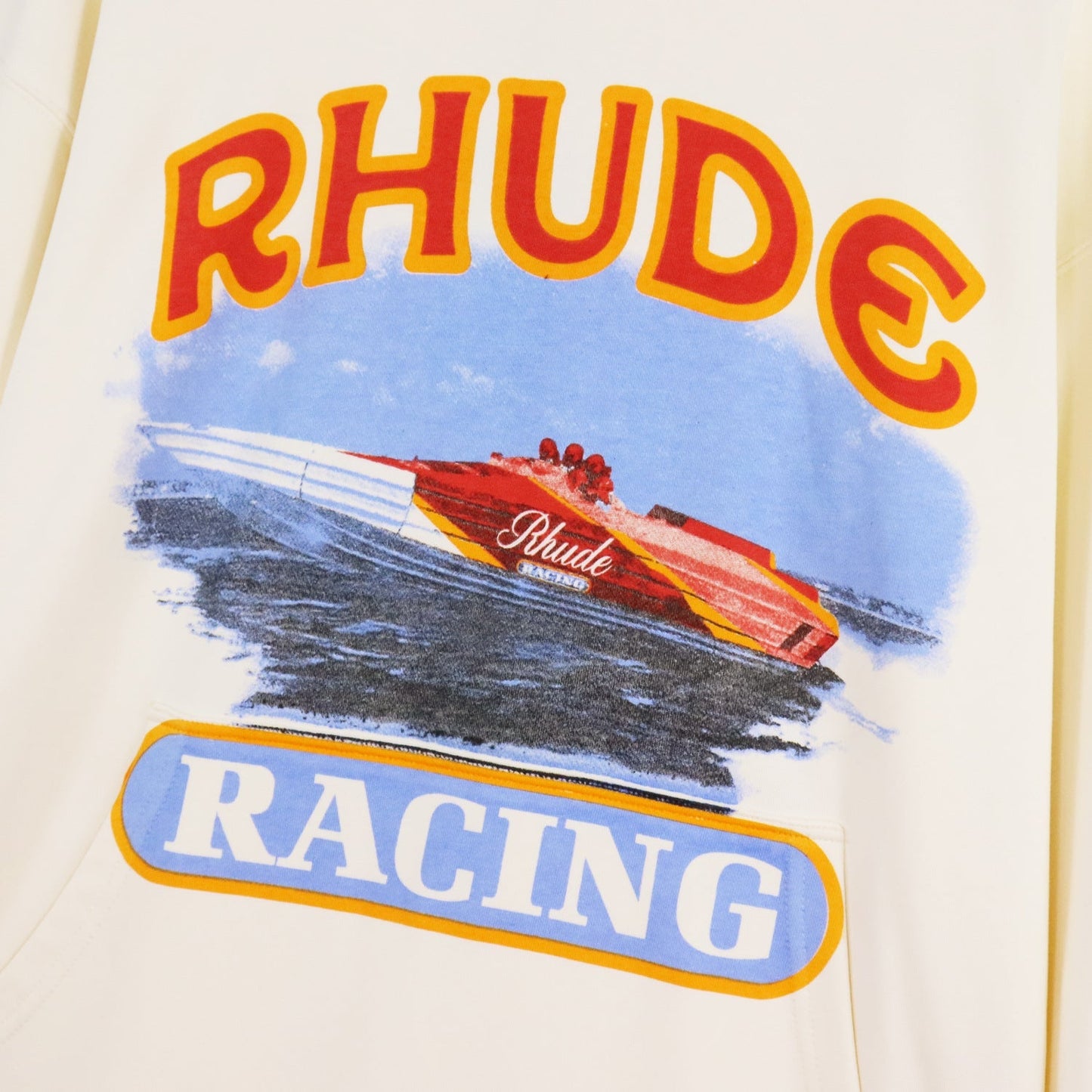 Rhude Hoodie Speedboat Plaid Sleeve Vintage Printed Hooded Sweater Jacket