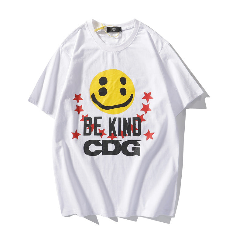 CDG Be Kind T Shirt Smiley Face Print Street