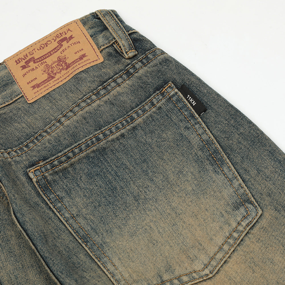 Men Jeans Fashion Ripped Worn Loose