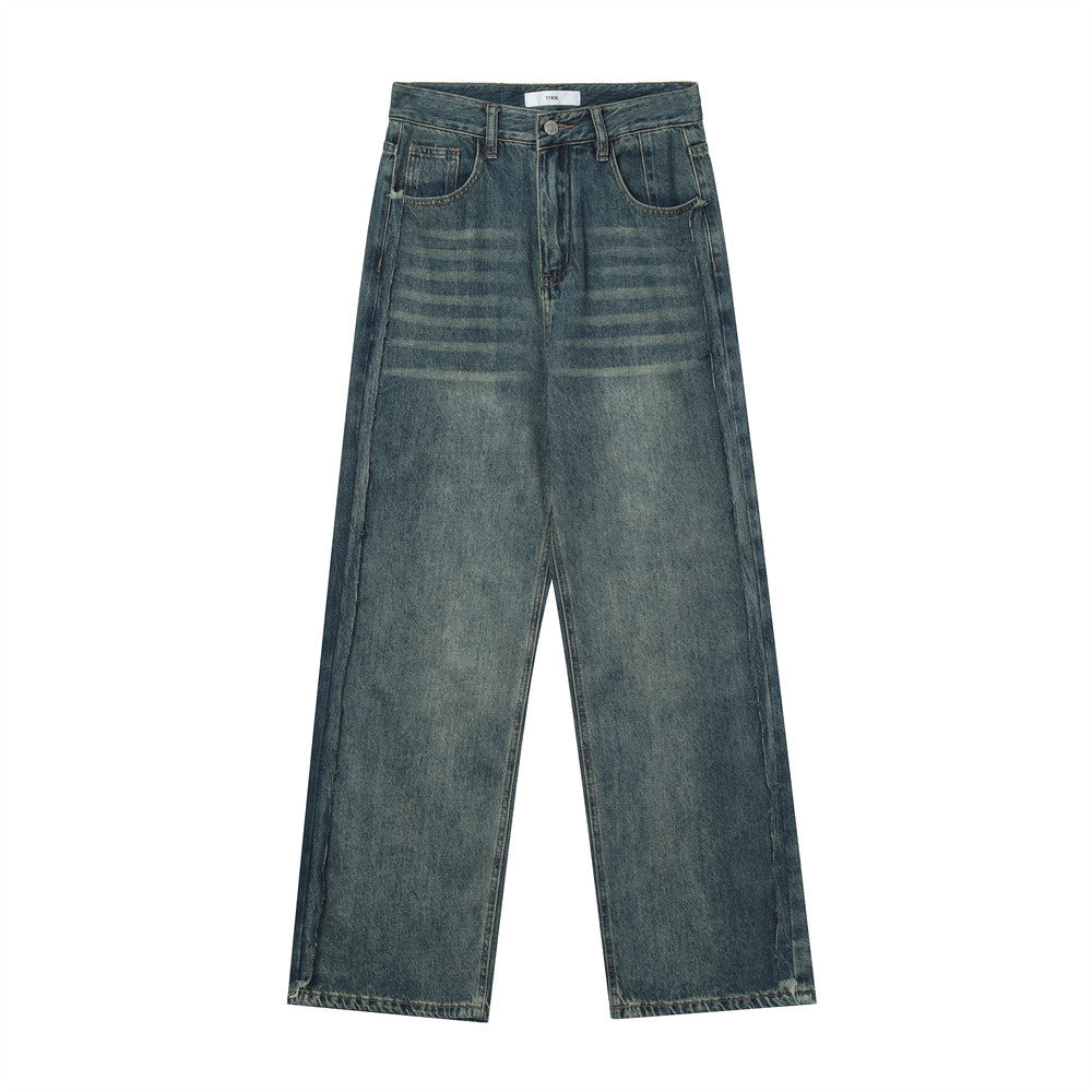 Men Jeans Retro Distressed Loose