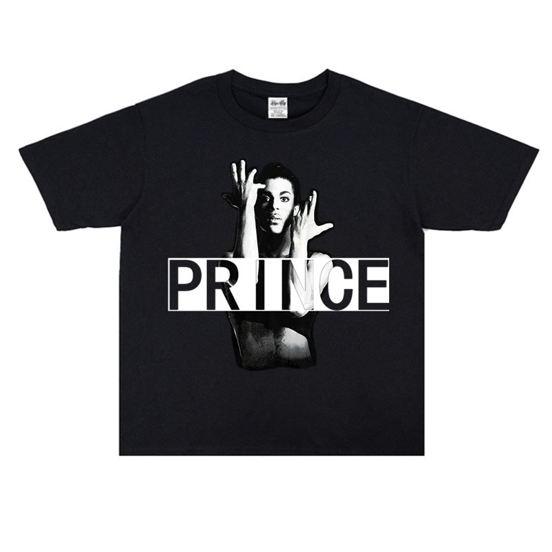 Rock Star T Shirt Prince Rogers Nelson the Artist Loose Print Cotton T-shirt