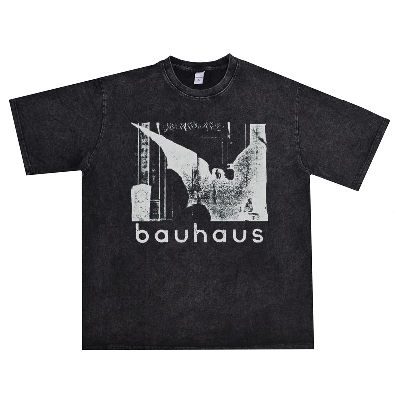 Rock Star T Shirt Gothic Rock Back Punk Bauhaus Band Printed T-shirt Short Sleeve Loose Men and Women