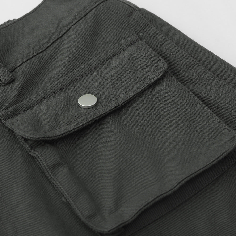 Men Shorts Loose Casual Straight-Leg Multi-Pocket Jeans