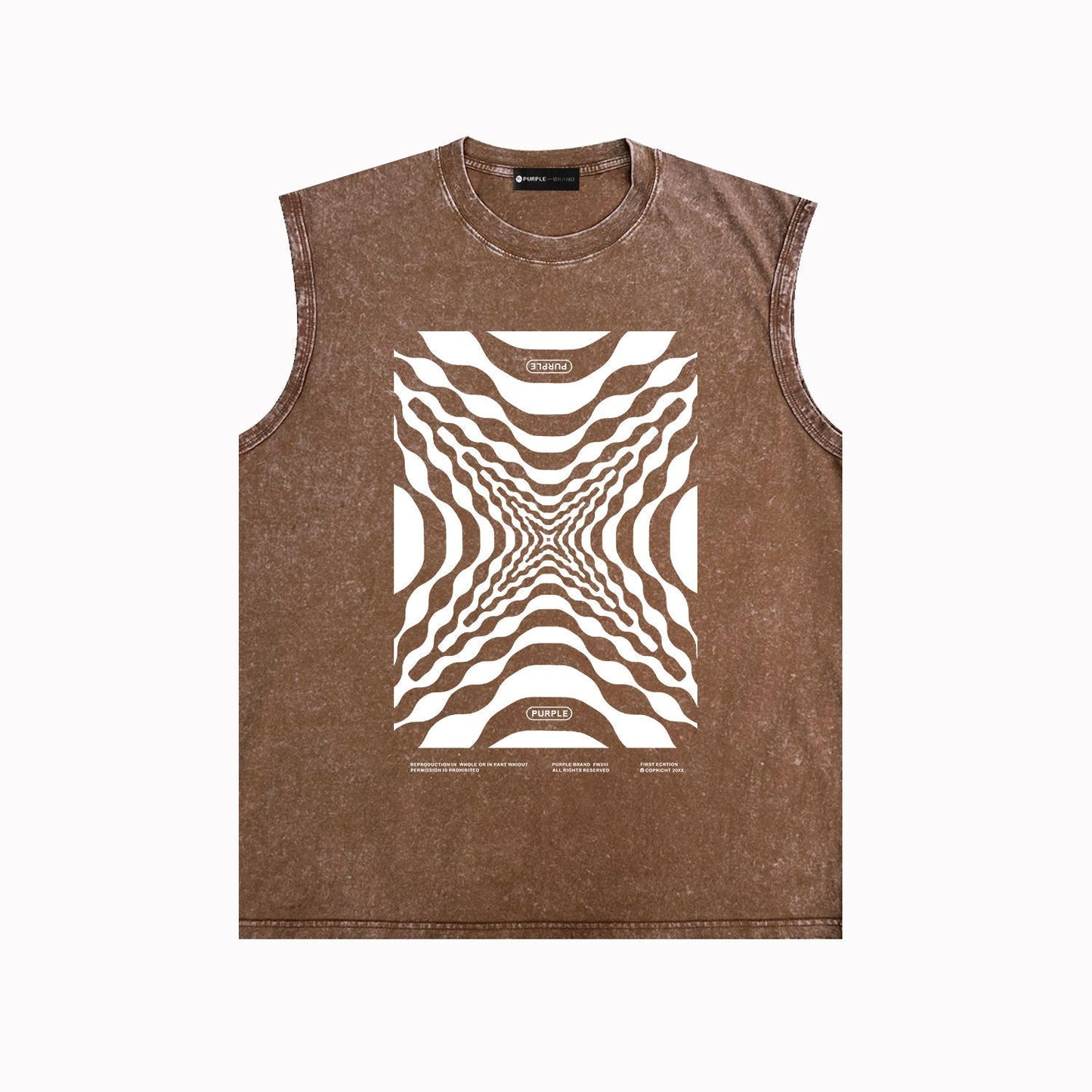 Purple Brand Distressed Tank T Shirts Distressed Sleeveless T-shirt Vest