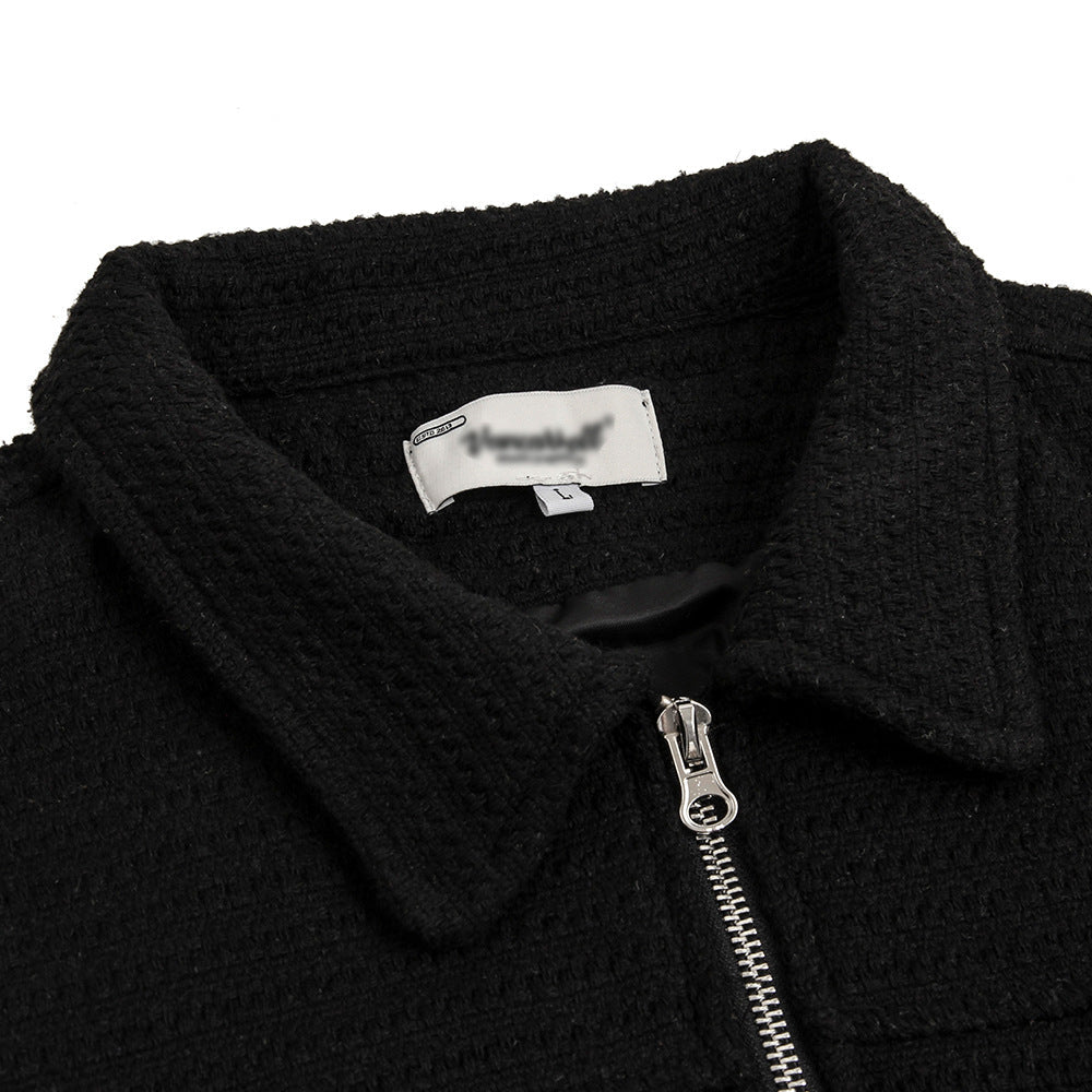 Men Jacket Coat Spring and Autumn Baggy Coat Men's Line Embroidery Jacket