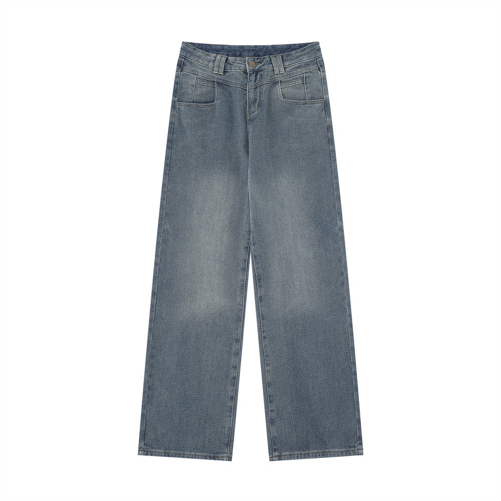 Women Pants Straight Jeans Loose Wide Leg Pants
