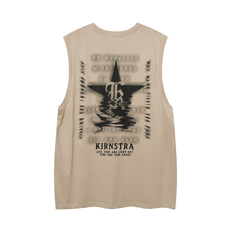Women Vest Men's and Women's Retro Loose Sleeveless T-shirt