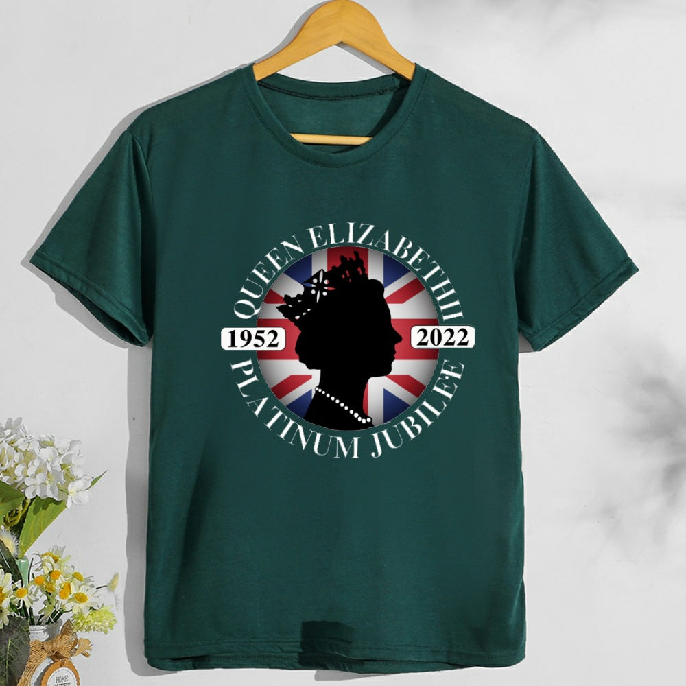 Inspired by Queen's Platinum Jubilee 2022 Elizabeth 70 Years T-shirt Summer Male and Female Large Size