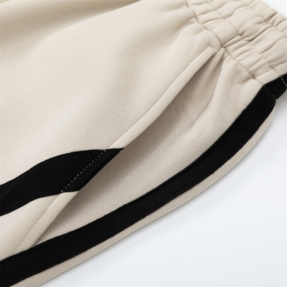 Men Sweatpants Straight Sweatpants Men's Stitching Contrast Color Side Stripes Exercise Casual Pants
