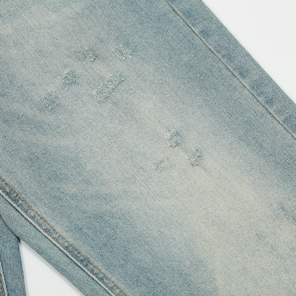 Men Jeans Loose Casual Hand Frayed Distressed