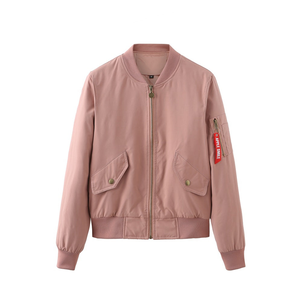 Women Trench Coat Bomber Jacket Women Baseball Jacket Spring and Autumn Flight Suit Long Sleeve Coat