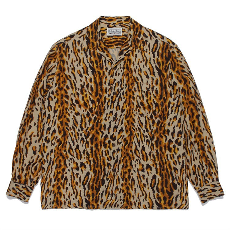 GUILTYPARTIES TIGER Shirts 22AW LEOPARD OPEN Long Sleeve Shirt