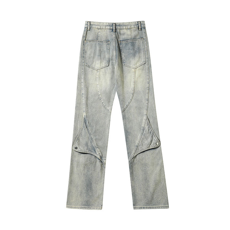 Men Jeans Straight Jeans Loose Wide Leg Pants Denim Trousers