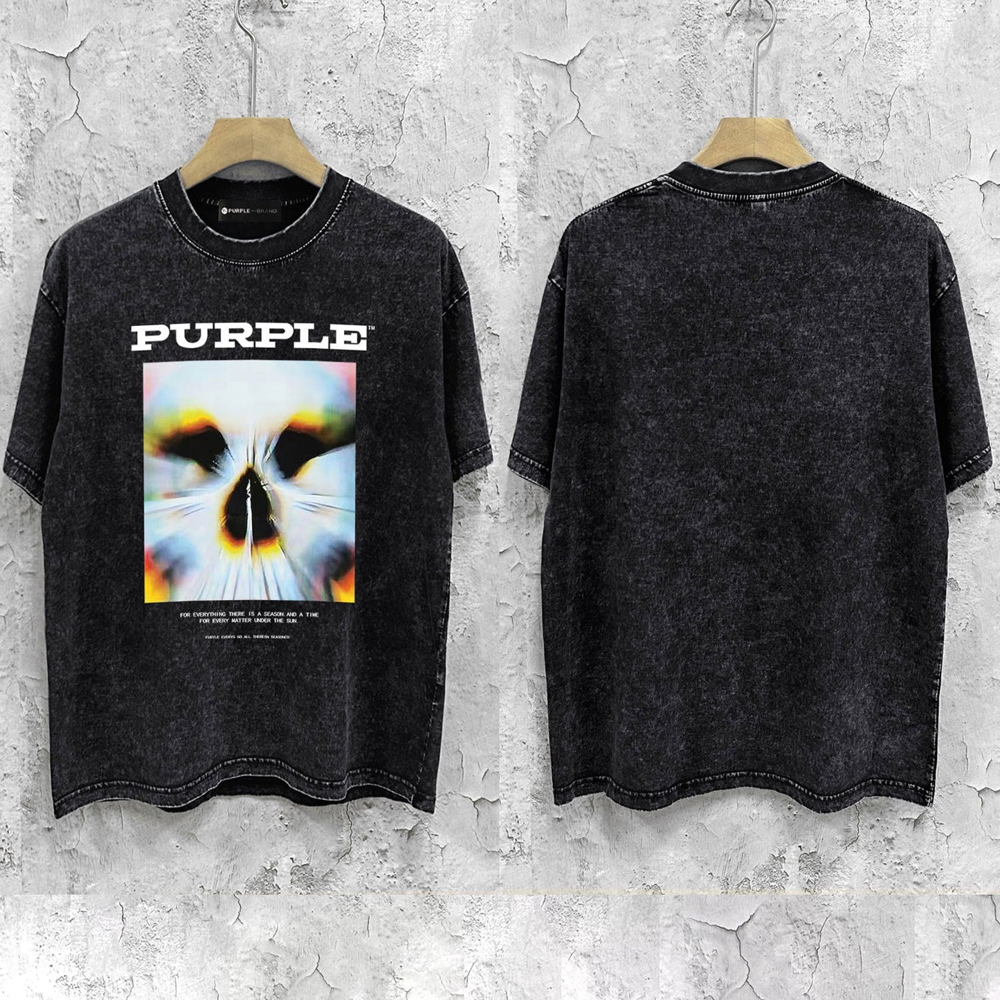 Purple Brand Distressed T Shirts Short Sleeve