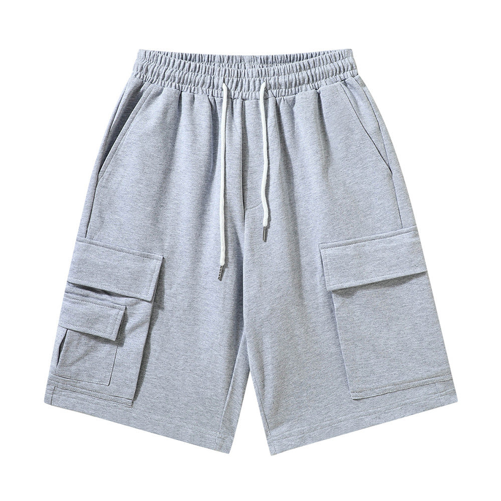 Men Shorts Multi-Pocket Casual Loose Straight Brand Elastic Waist Sports Pirate Shorts