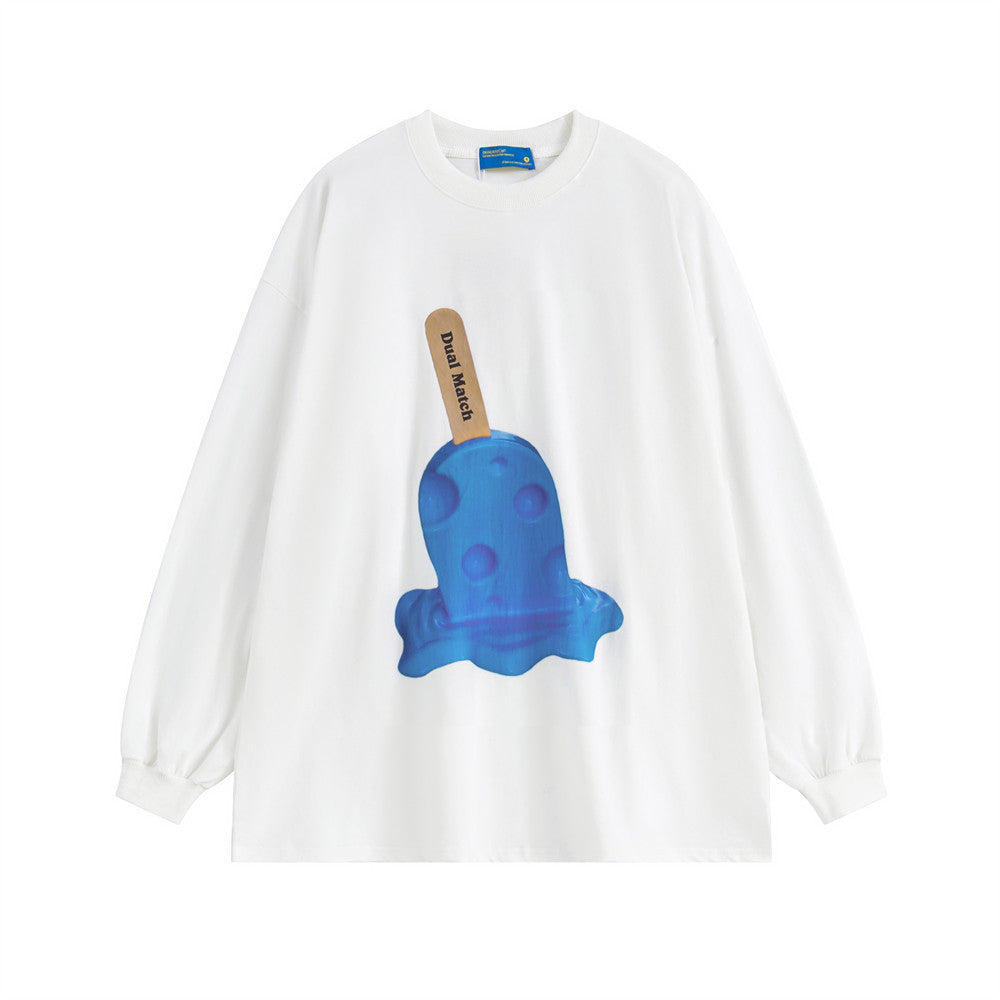 Men Long Sleeve T-Shirt Ice Cream Ice Cream Personalized Printing