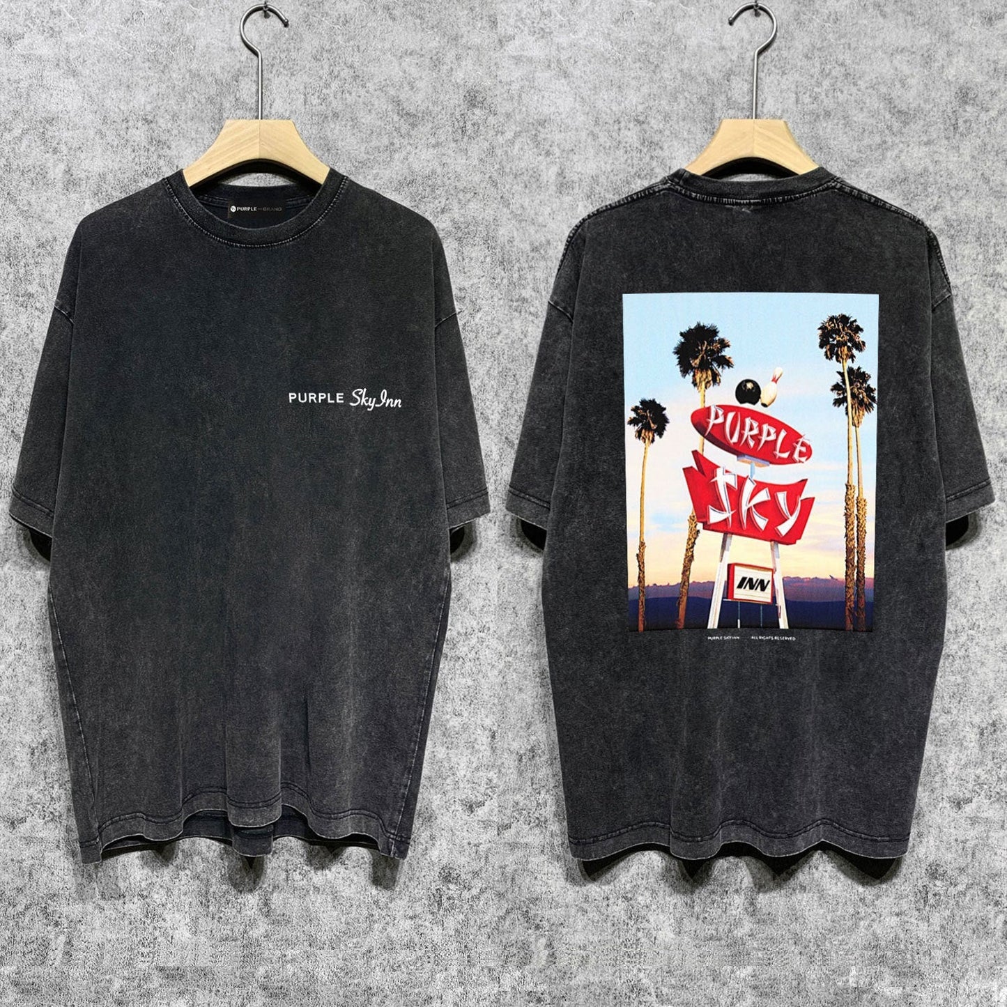 Purple Brand Distressed T Shirts Short Sleeve