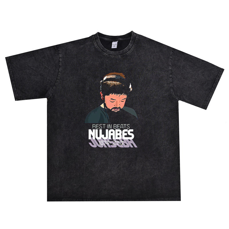 Rock Star T Shirt Nujabes Printed T-shirt Short Sleeve Loose Men and Women