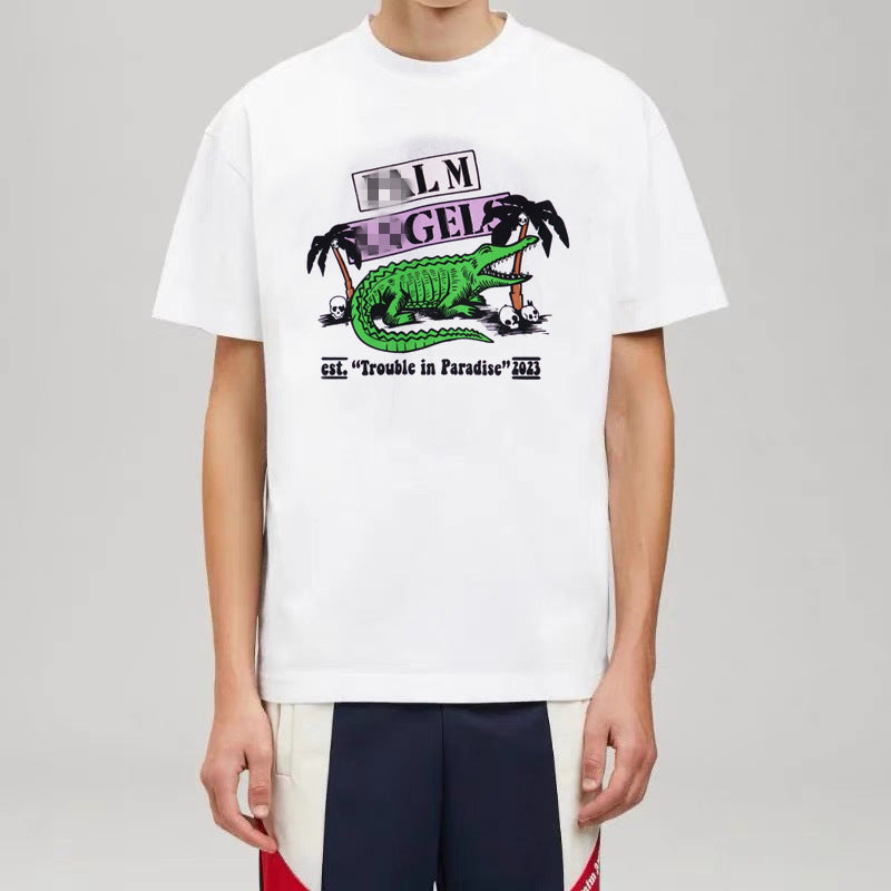 Palm Angle T Shirts Crocodile Skull Pattern