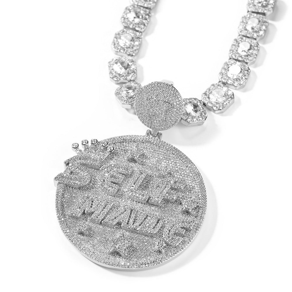 Jewelry selfmade letter pendant full diamond necklace Cannabis Word Up snowflake St. Valentine's Spectrum