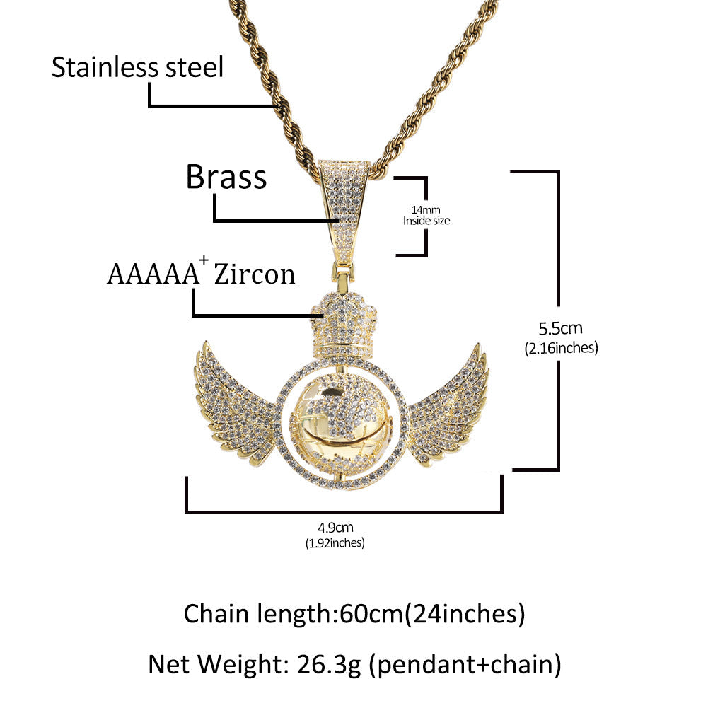Jewelry hiphop Angel Wings Hip Hop Wind Necklace Angel Pieces St. Valentine's Spectrum