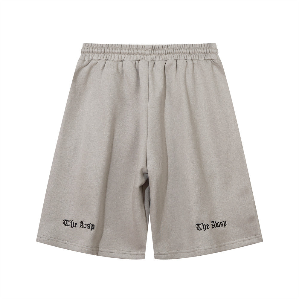 Men Shorts Embroidered Casual Shorts Zipper Sports