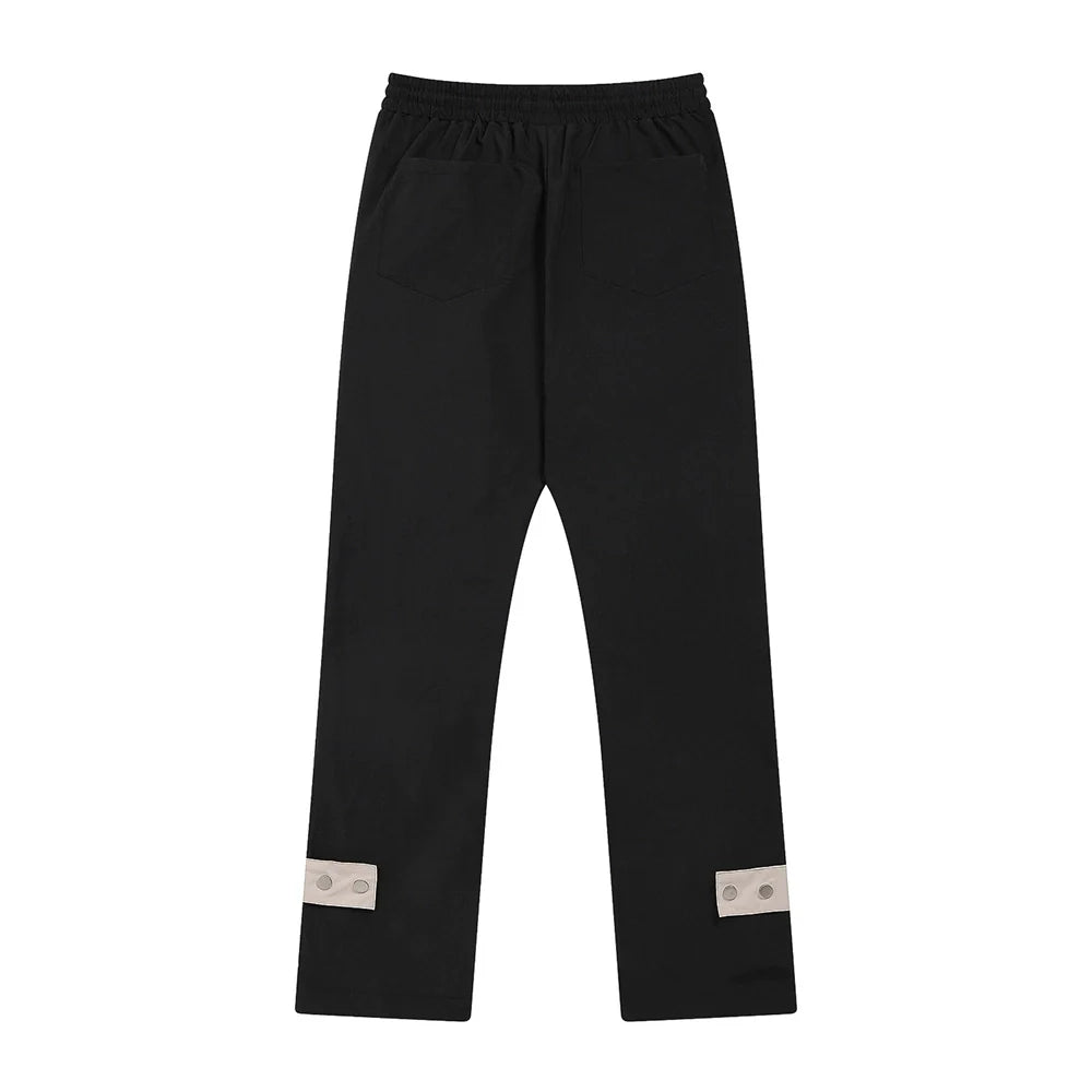 Men Sweatpants Side Zipper Straight-Leg Trousers Men's Sports Casual Pants
