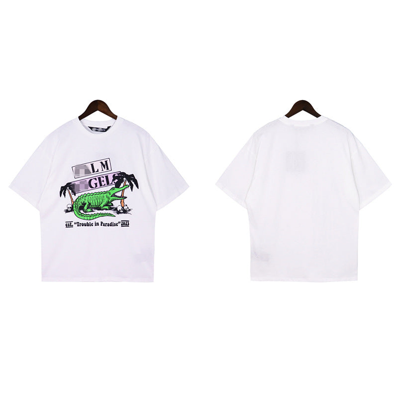 Palm Angle T Shirts Crocodile Skull Pattern