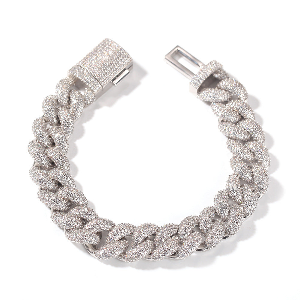Bracelet Full Diamond Cuban Bracelet Fashion Zircon Bracelet St. Valentine's Spectrum