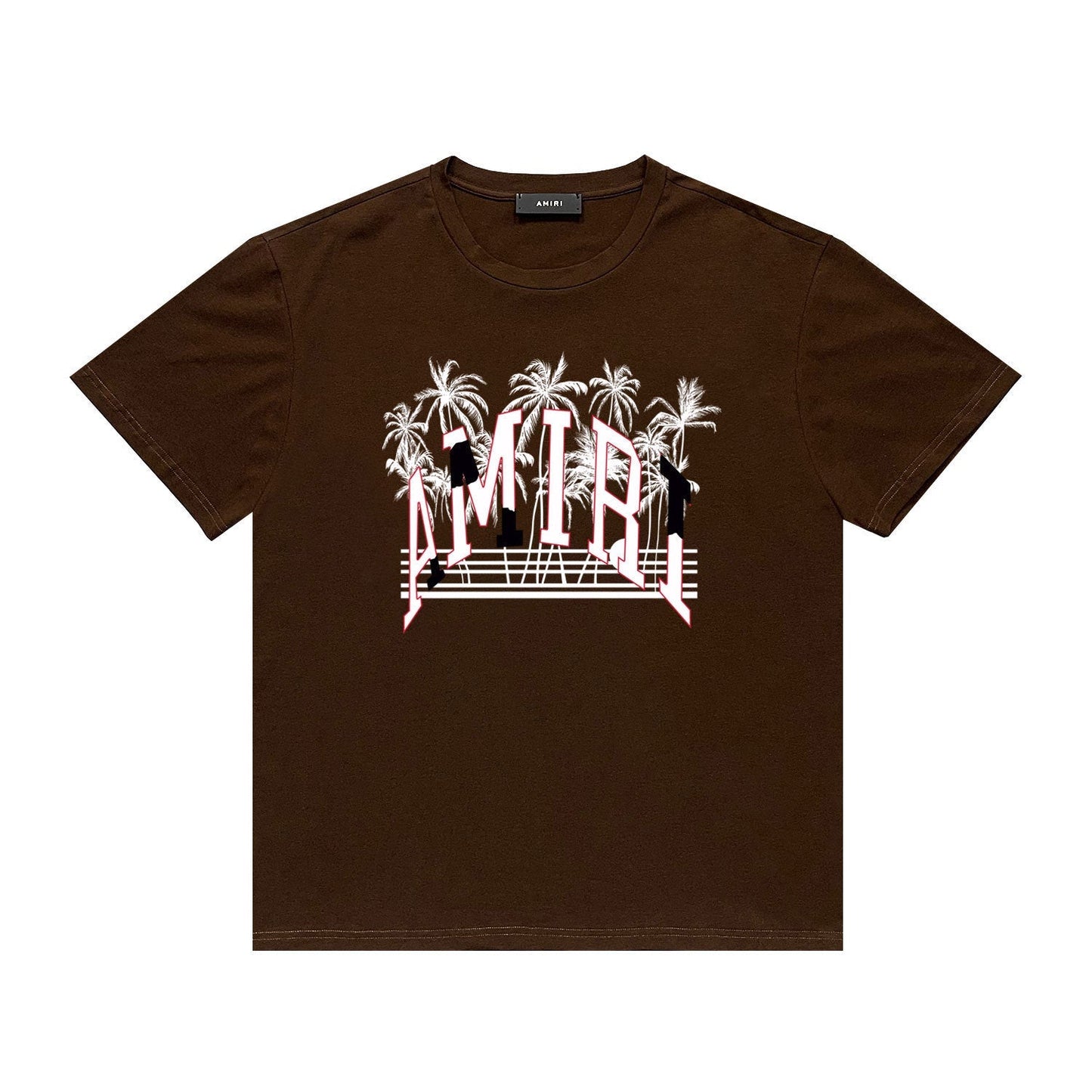 Amiri T Shirt Printed Casual Hip Hop round Neck Short Sleeve T-shirt