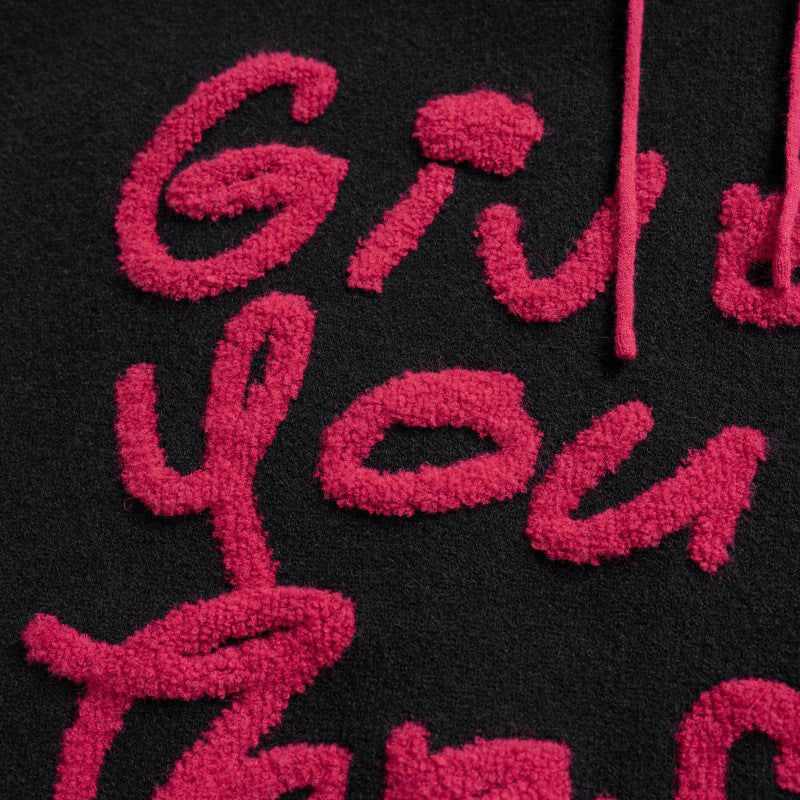 Men Sweater Embroidered Letter Crew Neck Sweater
