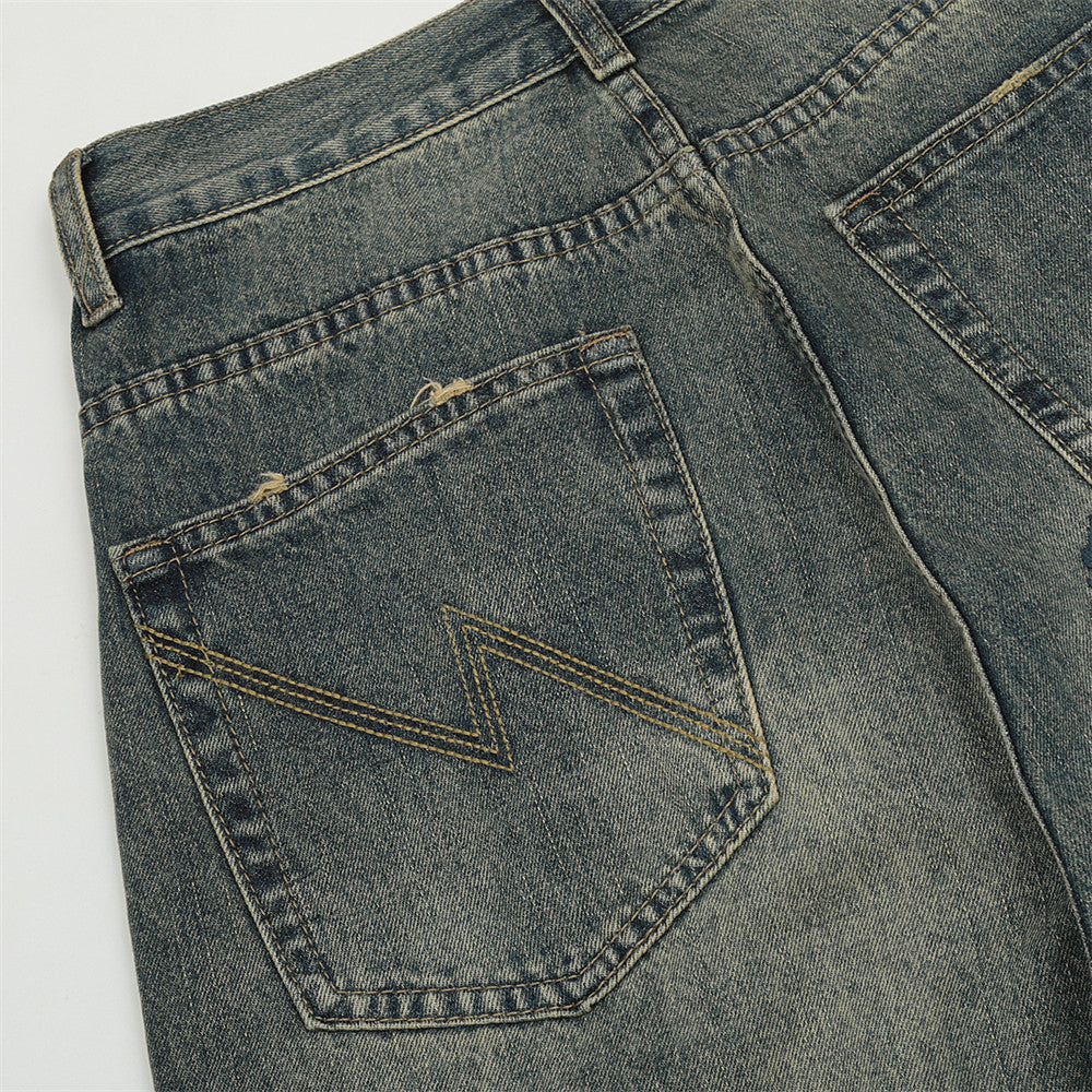 Men Jeans Hole & Patch Old Hip Hop Loose