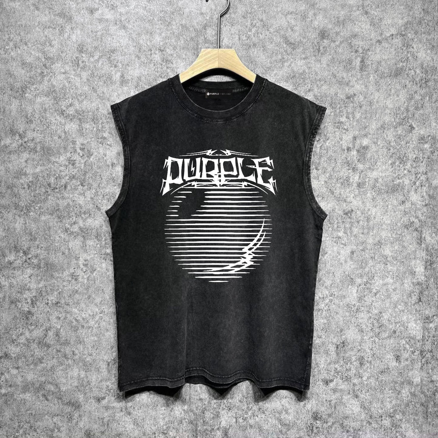 Purple Brand Distressed Tank T Shirts Distressed Sleeveless T-shirt Vest