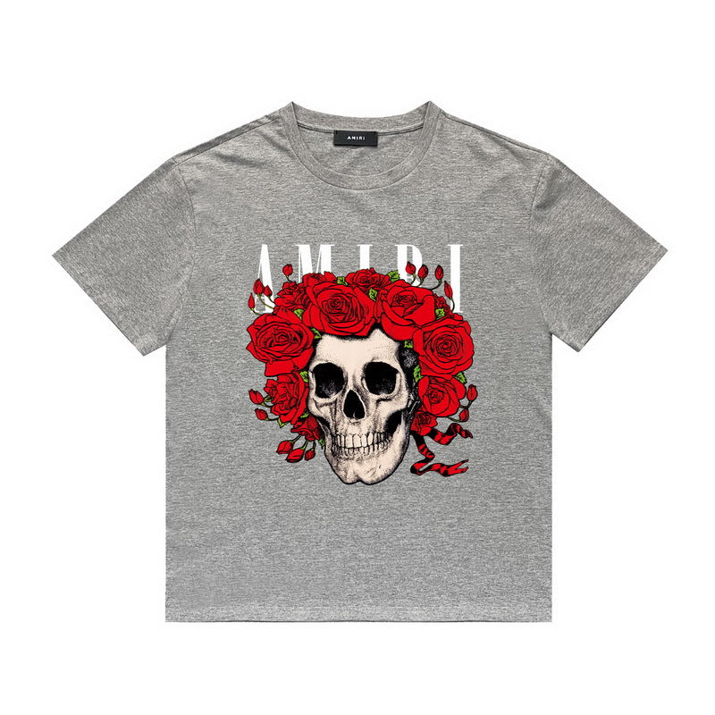 Amiri T Shirt Printed Casual Hip Hop round Neck Short Sleeve T-shirt