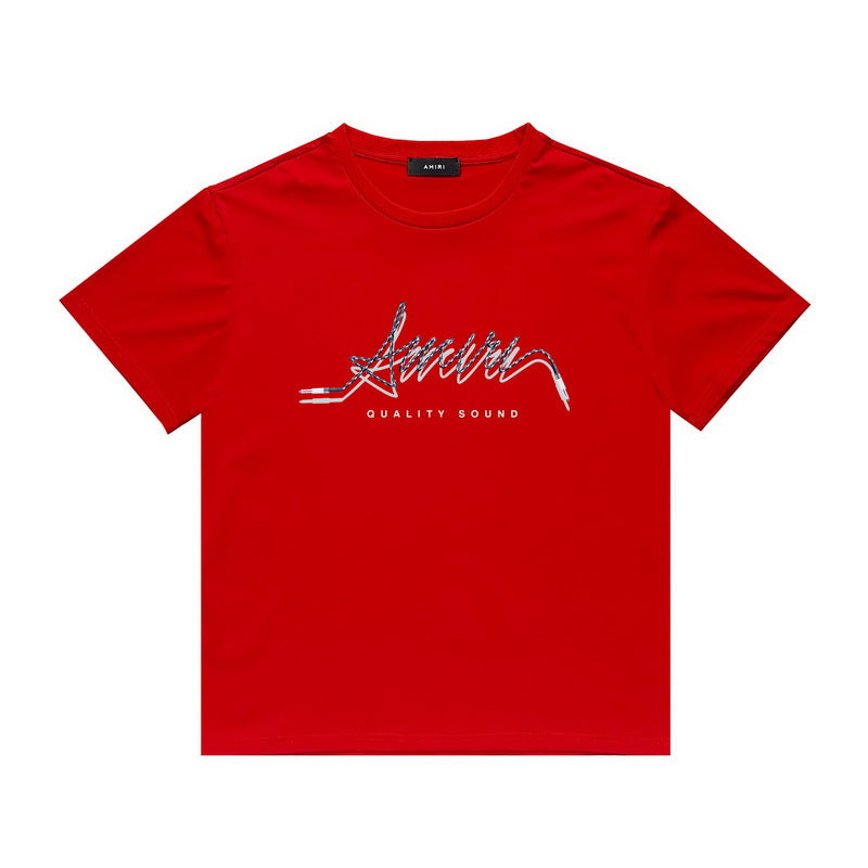 Amiri T Shirt Printed Casual Hip Hop round Neck Short Sleeve T-shirt