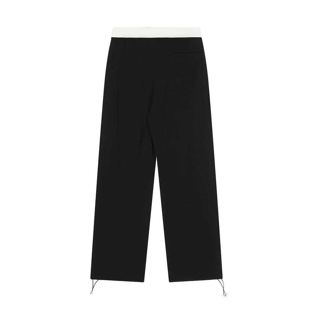 Men Sweatpants Embroidered Letter Casual Pants Men Loose Straight Wide Leg Long Sports Pants
