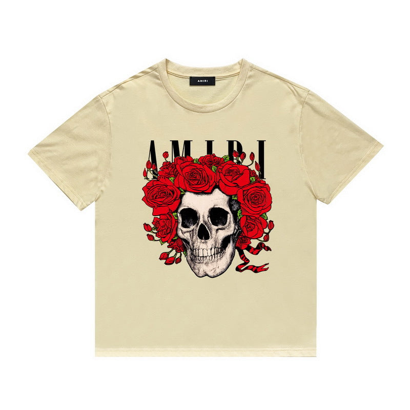 Amiri T Shirt Printed Casual Hip Hop round Neck Short Sleeve T-shirt