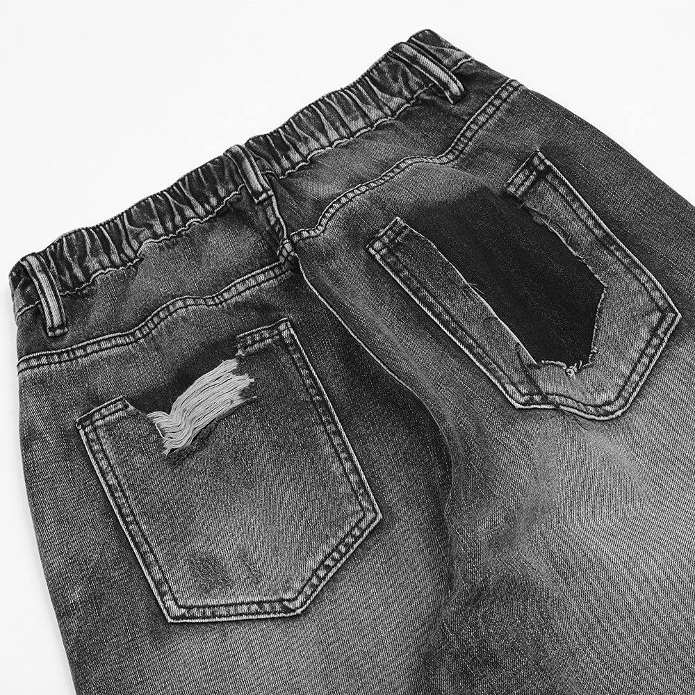 Men Jeans Distressed Casual Loose Pockets Decoration Worn out