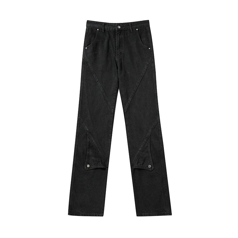 Men Jeans Straight Jeans Loose Wide Leg Pants Denim Trousers