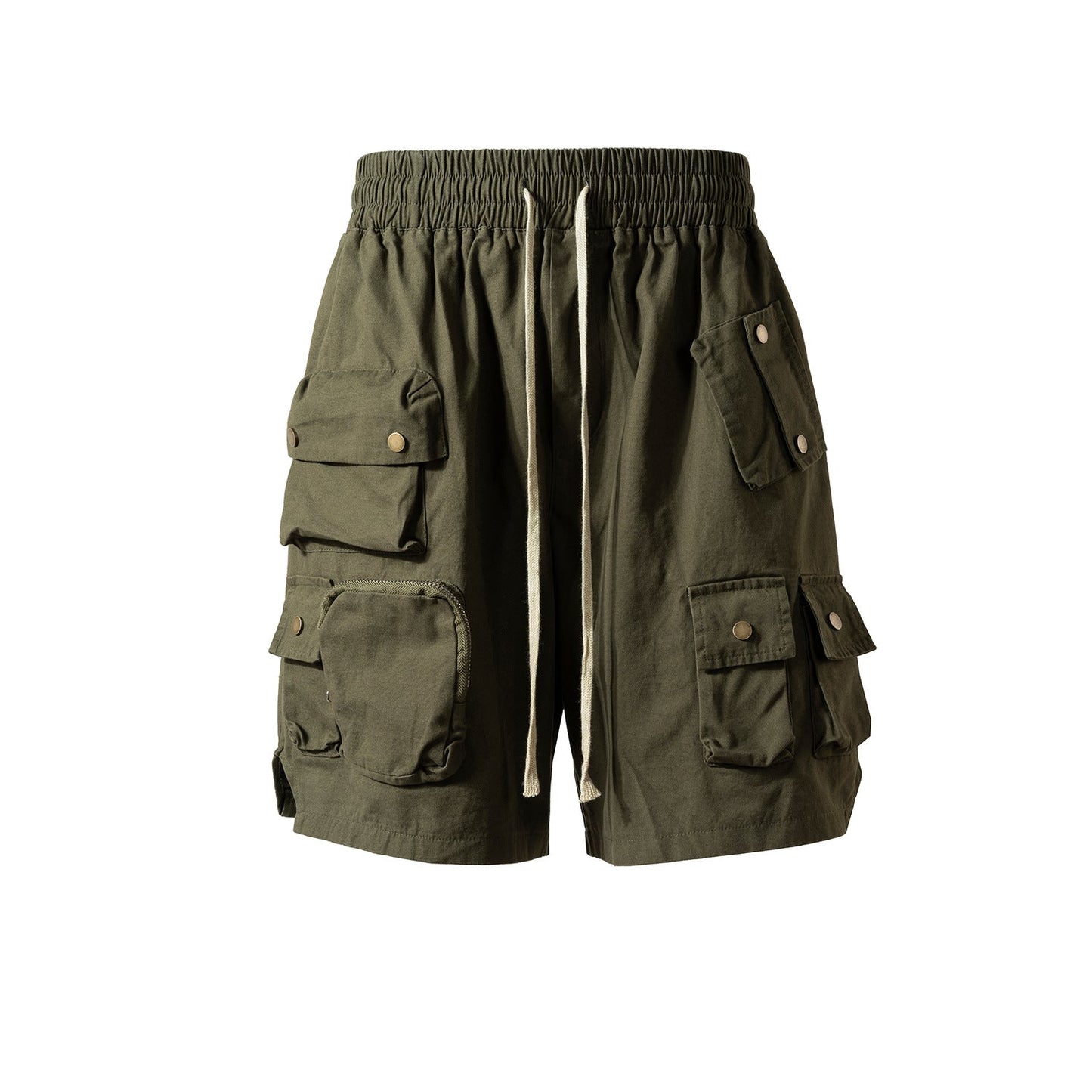 MIJKO Mens Shorts Casual Pants Multi-Pocket Shorts