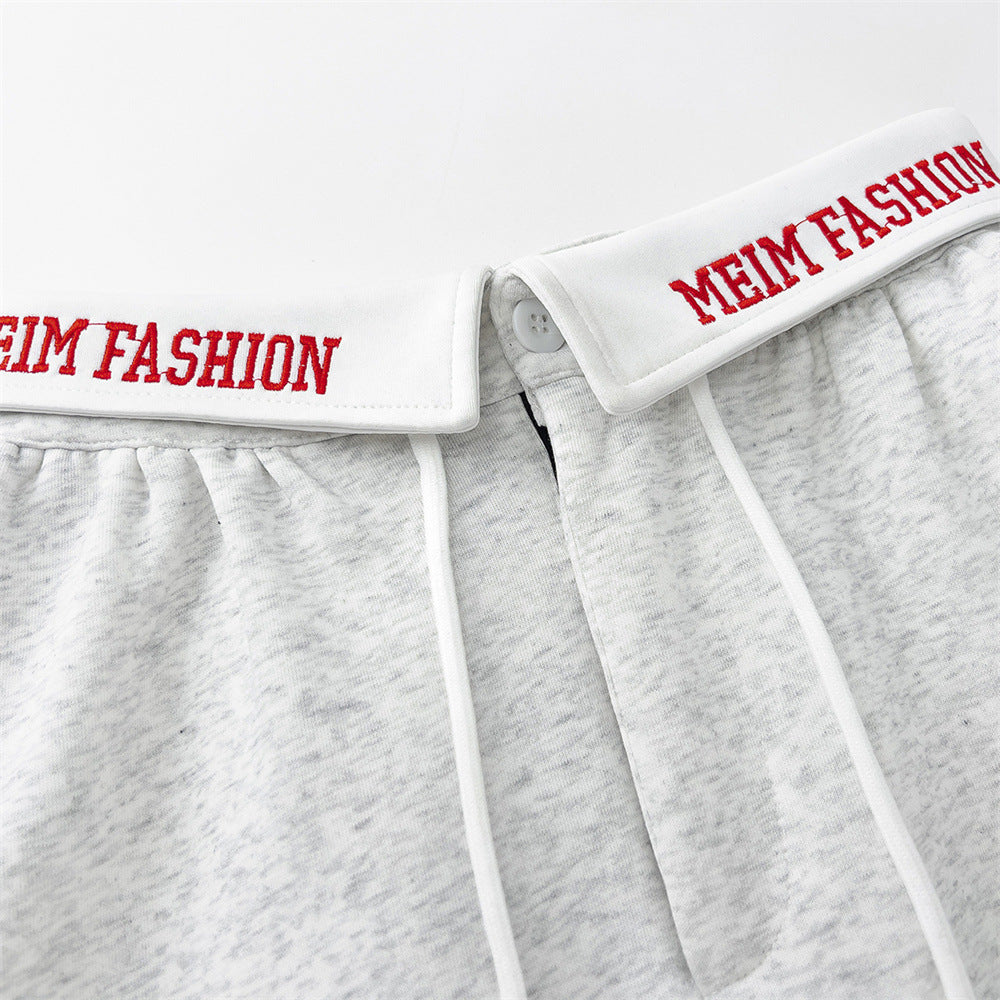 Men Sweatpants Pocket Cargo Pants Men Loose Leisure Sports Trousers Embroidery Letters Drawstring Jogger Pants