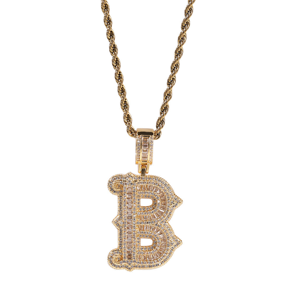 Jewelry Letter Necklace Fashion Full Diamond Barbed Rock Sugar Word Up St. Valentine's Spectrum