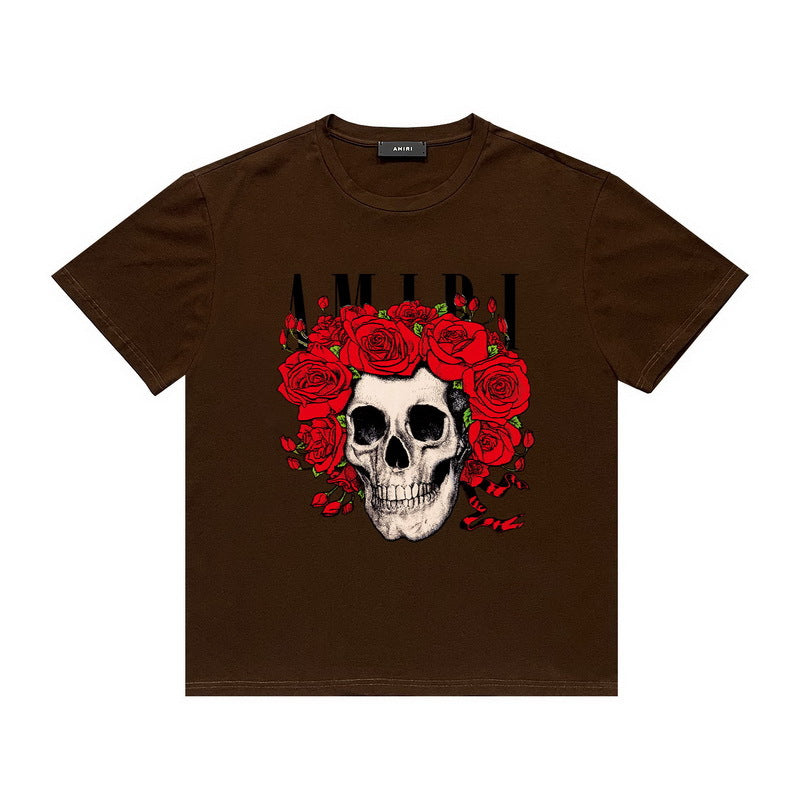 Amiri T Shirt Printed Casual Hip Hop round Neck Short Sleeve T-shirt