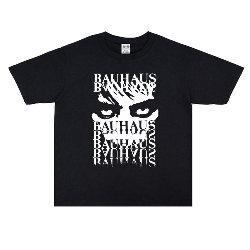 Rock Star T Shirt Gothic Rock Back Punk Bauhaus Band Printed T-shirt Short Sleeve Loose Men and Women