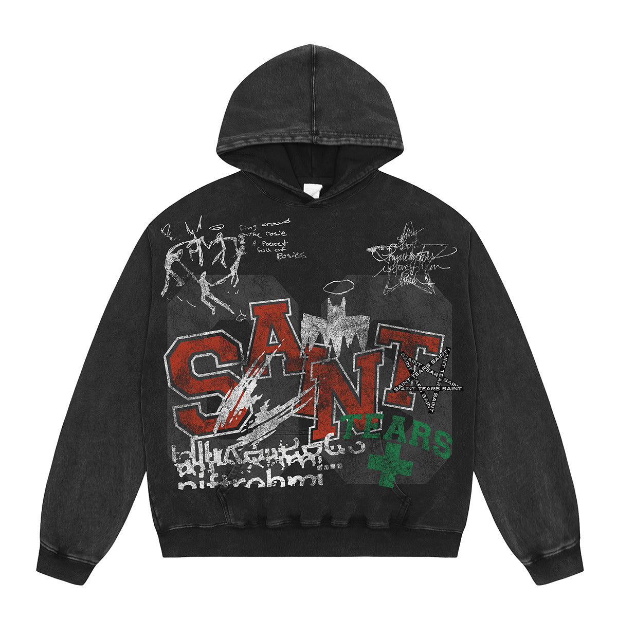 Unisex Hoodies Saint Michael Vintage Hip Hop Old Loose Hoodie