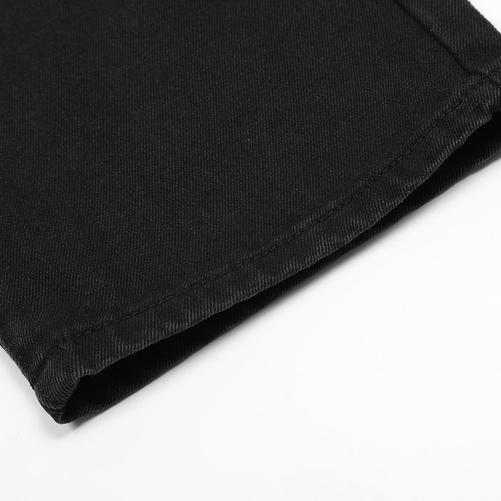 Men Jeans Solid Color Loose Casual