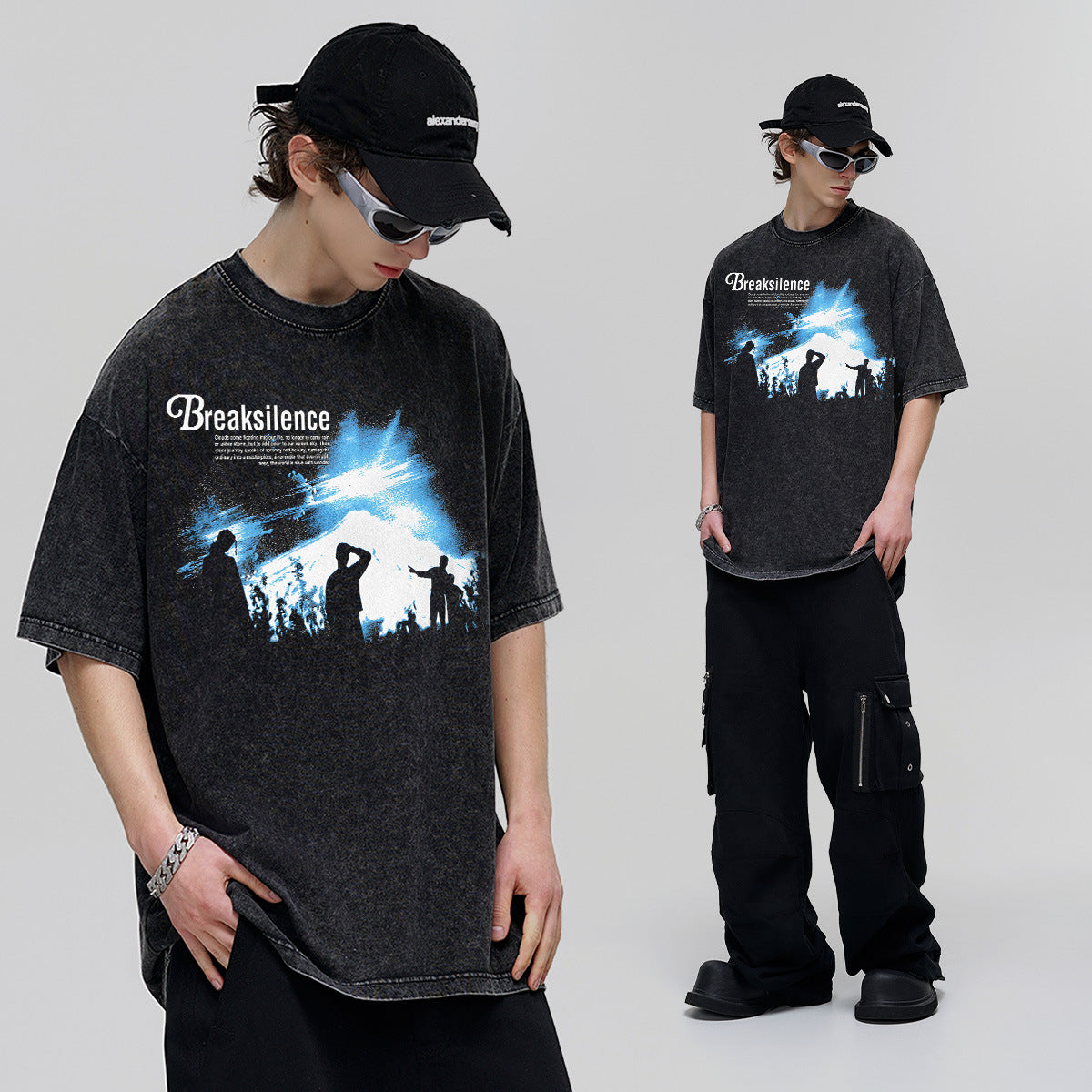 Vintage T-shirts BREAKSILENCE American washed and old summer short-sleeved t-shirts
