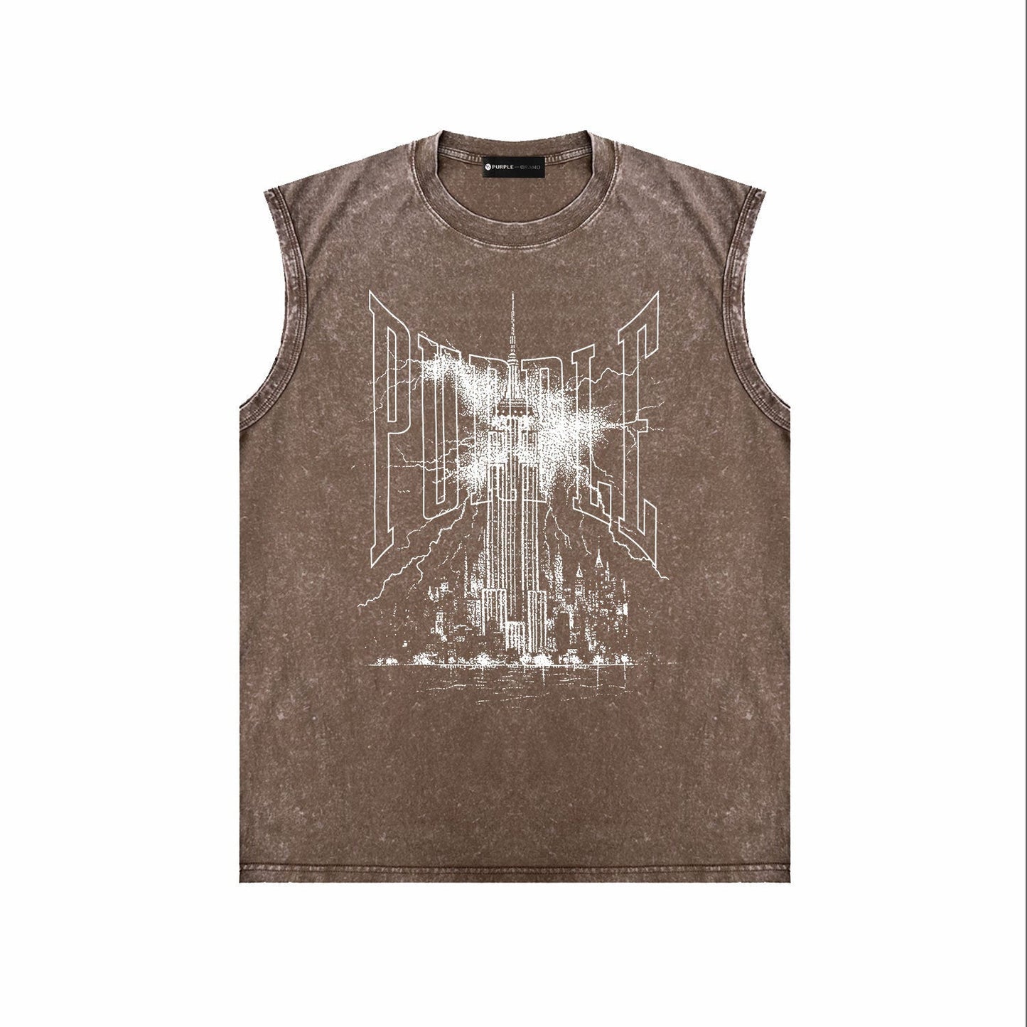 Purple Brand Distressed Tank T Shirts Distressed Sleeveless T-shirt Vest