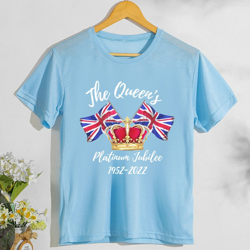 Inspired by Queen's Platinum Jubilee 2022 Elizabeth 70 Years T-shirt T-shirt Short Sleeve Men and Women