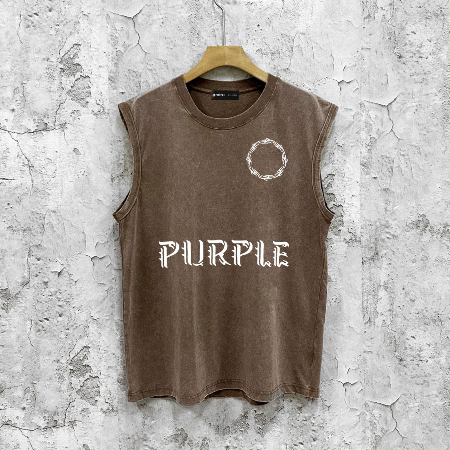 Purple Brand Distressed Tank T Shirts Distressed Sleeveless T-shirt Vest